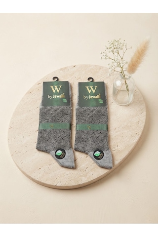 W By Jawalli Bambu Erkek Çorap -1272 Gri - Antrasit