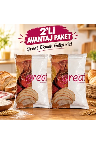 Ekmek Geliştirici 2'li Avantaj Paket Ekmek, Hamburger, Bazlama, Simit Ve Poğaça İçin 1000 Gr