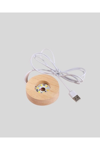Led Işıklı Kalp Desenli Cam Küre Büyük Boy Ahşap Tabanlı