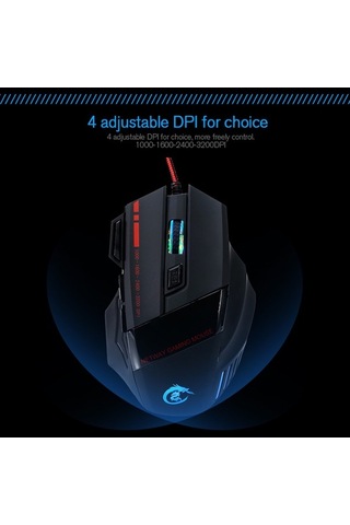 Prestigegoods 5500 Dpı Hxsj A907 Oyun Faresi - 7 Düğmeli, Ergonomik, Usb Kablo A907