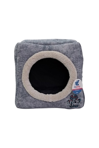 Comfort Üç Fonksiyonlu Gri Kedi Köpek Yatağı 42x42x23cm