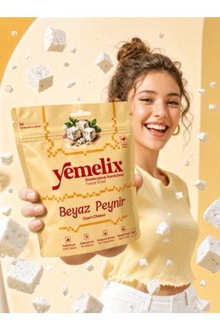 Yemelix Dondurularak Kurutulmuş Çeçil Peyniri 50 G Freeze Dried Çıtır %100 Çeçil Peyniri, Yüksek Proteinli Katkısız Atıştırmalık