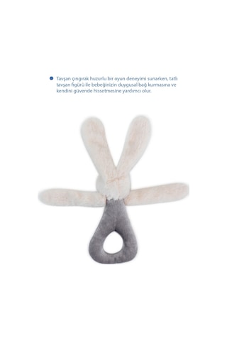 Babyjem Tutmalı Çıngıraklı Mini Peluş Tavşan Taş 842