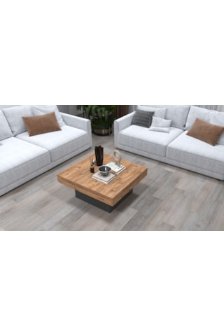 Medusa Kare, Modern Orta Sehpa, 80 Cm, Atlantik Çam - Antrasit Atlantik Çam - Antrasit