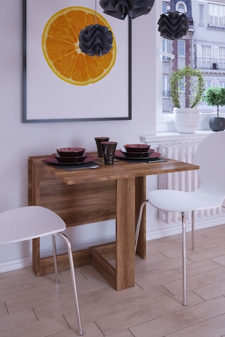 Dekorfim DF01108BR Pratik Portatif Katlanır Masa Mutfak ve Yemek Masası