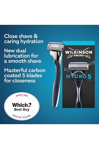 Lexroo Wilkinson Erkek Tıraş Bıçağı Hydro 5, Cilt Nemlendirici, Karbon Kaplı Bıçak, Tıraş Bıçağı