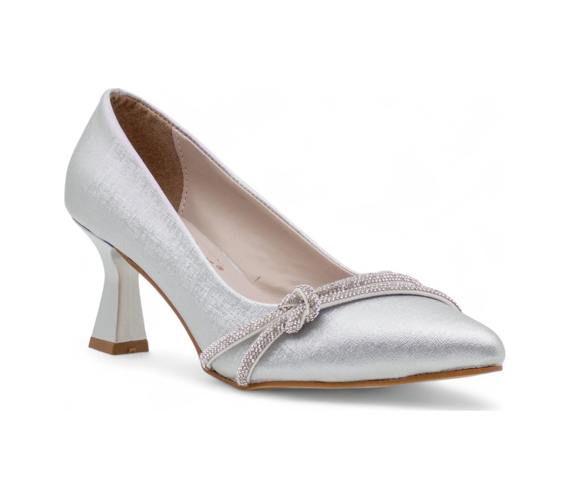 Bilener 0803 Taşlı Kadın Stiletto GÜMÜŞ