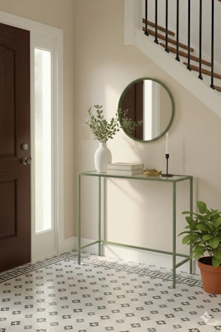 Canvas Dresuar & Mars Ayna Takımı Mint Yeşili Metal Çerçeve Antre & Hol Seti Mint Yeşili