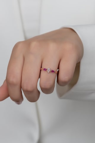 Gümüş Prenses Yüzük Rose Gold Kaplama 925 Ayar Gümüş Rose Gold (511780152)