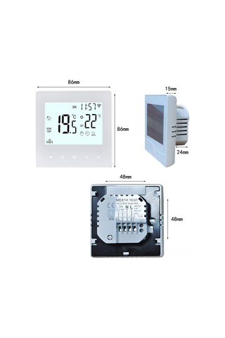 Hfambition Su Isıtma Wifi Akıllı Termostat - Tuya Uygulaması İle Kontrol, Mavi Arka Işık, Dokunmatik Panel, 3a Yük
