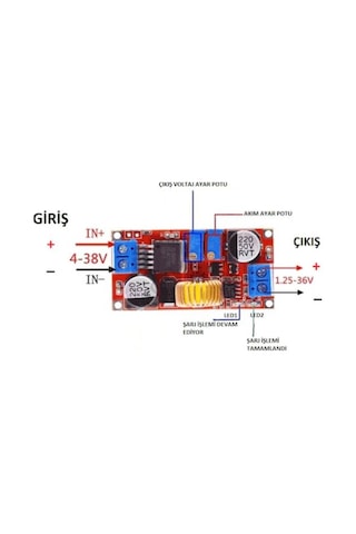 Rfkumanda-Xl4015 Dc-Dc Voltaj Düşürücü 5A Lion Lipo Pil Şarj Modülü