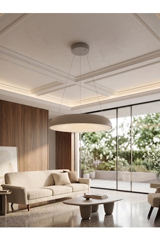 Cata Ct 8640 Zen Led Sarkıt Armatür 3 Renkli Kumandalı Açık Bej