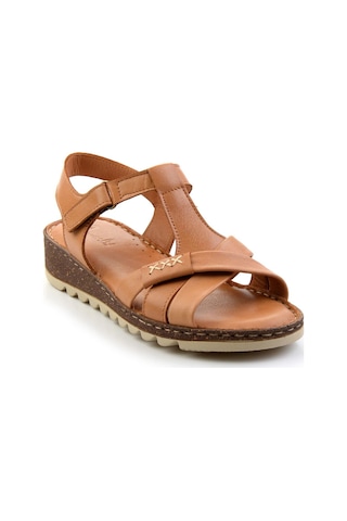 Bambi Taba Leather Kadın Sandalet K05907020703 Taba
