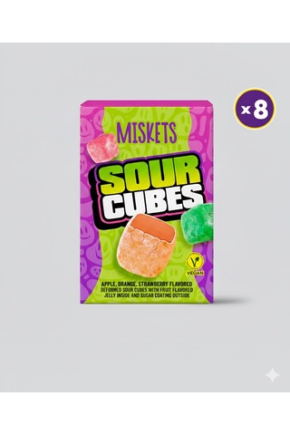 Mıskets Karışık Meyvelı Şeker Kaplı Yumuşak Şeker 50 Gr X 8 Adet