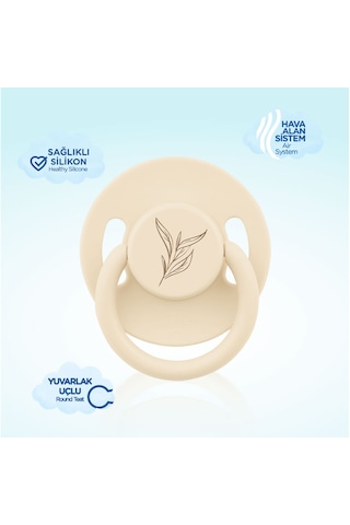 Wee Baby Pure Yuvarlak Uçlu Kauçuk Emzik No:2 Krem 6-18 Ay