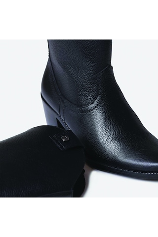 Negre Bot Kadın Ubeda Toni Pons Leather Cowboy Ankle Boots Wıth Heel Siyah