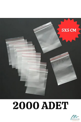 Kilitli Torba 5x5 Cm 2000 Adet Kilitli Buzdolabı Poşeti Şeffaf Kilitli Poşet Kilitli Saklama Poşeti