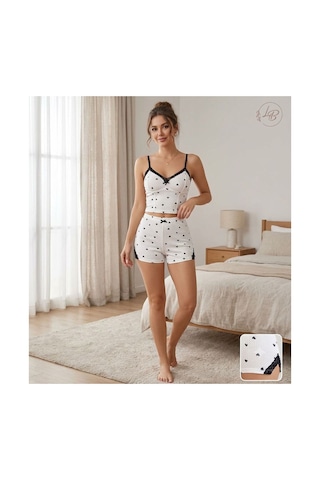 Jesica Bella Pijama Takımı Beyaz Beyaz