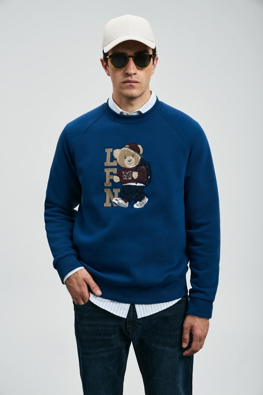 Lufian Storm Erkek Sweatshirt Saks Saks 112030172100240 Saks