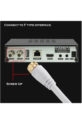 Rg6-u6 F Konnektörlü Hazır Uydu Anten Kablosu 2 Metre
