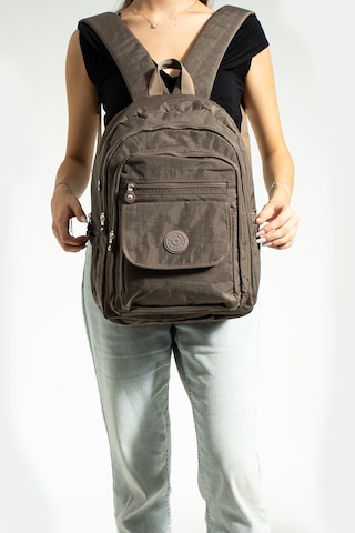 Nemo Bags Vizon Unisex Okul Çantası, Crinkle Su Geçirmez Kumaş, Laptop Seyahat Sırt Çantası, 24 Lt, 40x30cm Kahverengi
