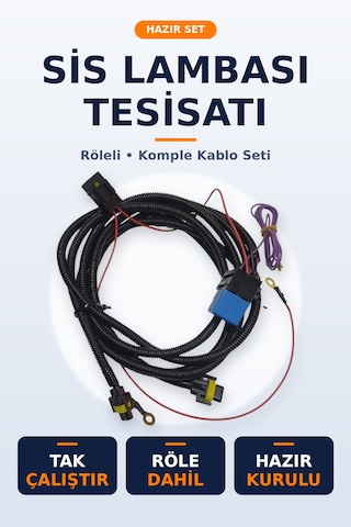 H11 Sis Farı Kablo Tesisatı Tak Çalıstır H8 H9 H16 Role Ve Açma Kapama Düğme Dahil