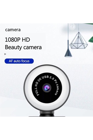 1080p/2k/720p Dolgu Işık Webcam 180 Geniş Açılı Rotasyon Usb Fişi Canlı Akış İçin Oynat