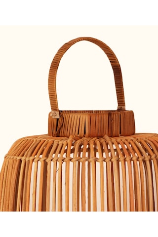 Koza Home Meander El Yapımı Dekoratif Rattan Mumluk 28x50x70 8937 Standart