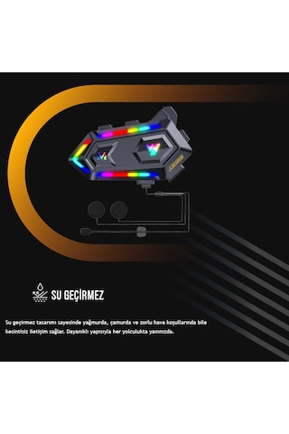 V20 Bt 5.3 Motosiklet Kurye Kask Kulaklık Intercom Rgb Eşleşme Yoktur