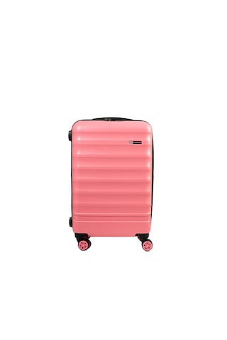 Vegmann Tartılı Scadel Pembe Orta Boy Valiz Pembe