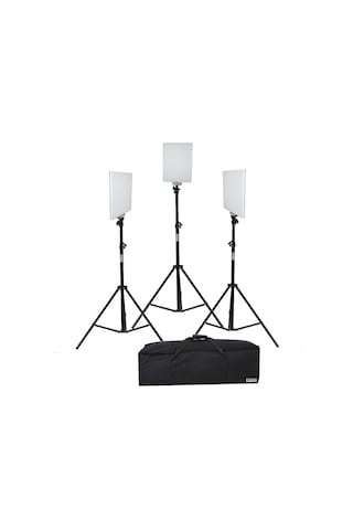 Deyatech 530 Led Fotograf Video Sürekli Işık Seti 3 x Led Panel Tripod Ayaklı + Çanta