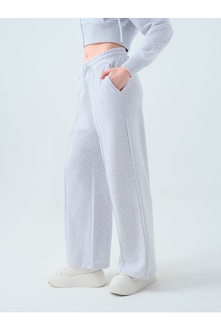 LOFT Straight Fit Kadın Eşofman Altı Gri Melanj