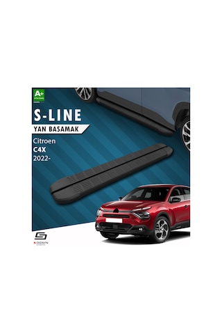 S-dizayn Citroen C4 X S-line Siyah Yan Basamak 183 Cm 2022 Üzeri A+ Kalite
