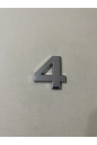 4 Dört Numara Yapışkanlı Daire Bina Villa Kapı Numarası Krom Crom 4 Cmx5cm No:4 Plastik