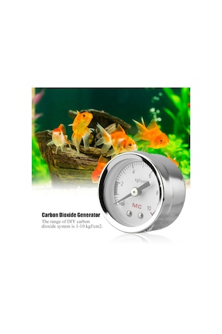 Qingmipy Dıy Su Bitkileri Akvaryum Karbon Dioksit Co2 Manometresi, Metal Tank Basınç Ölçer, 6 4mm Pu Boru Bağlantısı, 1-10 Kgf/cm² Aralığı