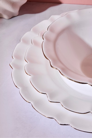 Sunflower Opal 18 Parça 6 Kişilik Yemek Takımı Beyaz Beyaz