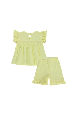 Civil Baby Gipeli Püsküllü 6-18 Ay Takım - Sarı Limon Sarı
