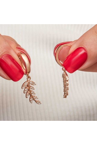 Artsmagazinmücevher Gümüş Rose Sallantılı Başak Kadın Küpe