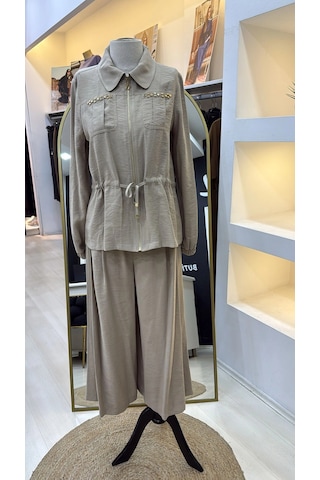 Nuss Pantolonlu Takım 1049 Bej Bej