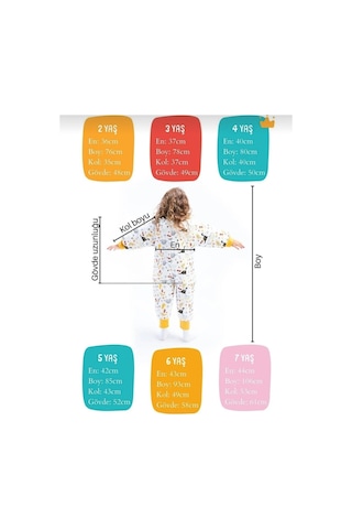 Çift Kat Organik Pazen Unicorn Kız Çocuk Bebek Uyku Tulumu 2.5tog Çok Renkli