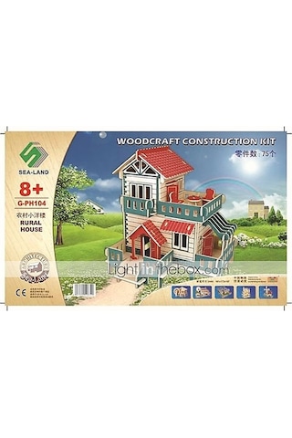 75 Parça 3D Ahşap Maket Puzzle Kırsal Ev Rural House Woodcraft