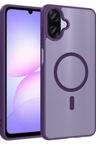 Ardemix Samsung Uyumlu Galaxy A07 Kılıf M-safe Şarj Özellikli Zore Babet Kapak - Derin Mor