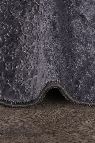 Nova Antrasit Oval 60x100 + 50x60 Cm 2'li Banyo Paspası Seti Kaymaz Antrasit
