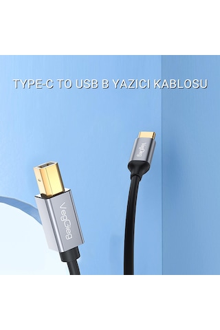 Veggieg Type-c To Usb-b Yazıcı Kablosu 1.5 Metre