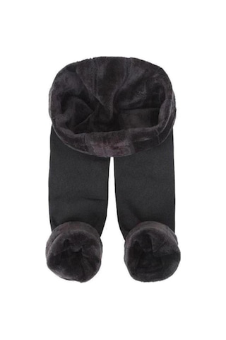 Kadın Içi Peluşlu Kışlık Termal Tayt Içlik Siyah Kadın Peluş Tayt 9020 Siyah-18752