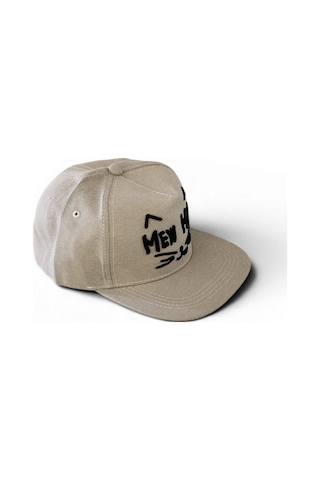 Hedea Minimal Script Bej Renkli Nakışlı Hip Hop Şapka