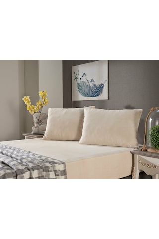 Doqu Home Penye Çarşaf Takımı Çift King Size- Krem