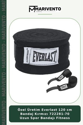 Özel Üretim Everlast 120 Cm Bandaj Kırmızı 722281-70 Uzun Spor Bandajı Fitness