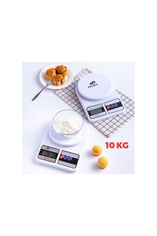 Dijital Hassas 10 Kg Mutfak Terazisi Tartısı Lcd Ekranlı Açık Bej