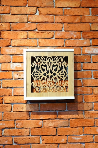 Modem Saklama Kutusu Sürgülü Yana Açılır 35 X 35 Motifli Meşe